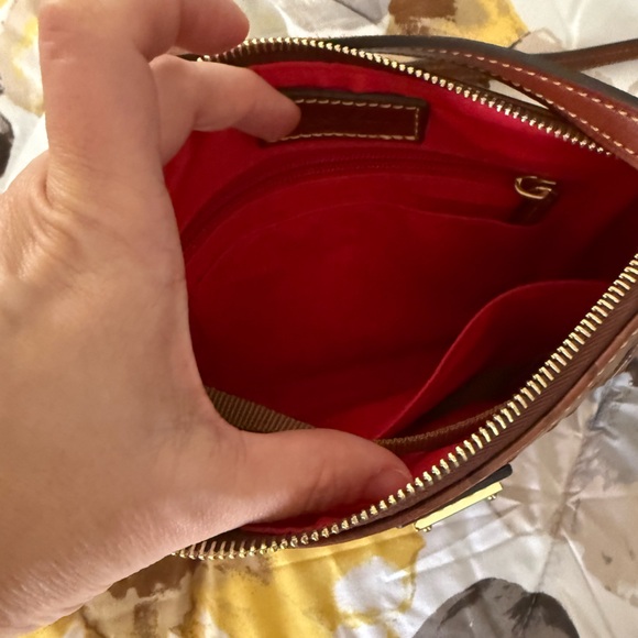 Dooney & Bourke Ostrich-Embossed Tan Crossbody Bag - Picture 7 of 10